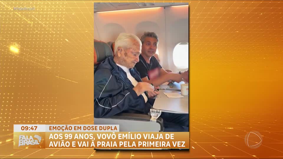 Idoso de 99 anos realiza sonho ao viajar de avião pela primeira vez