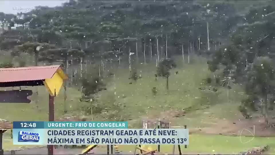 Frio intenso atinge o sul do Brasil com registros de neve