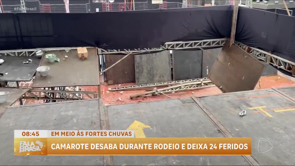Camarote desaba em rodeio no interior de São Paulo e deixa 24 feridos
