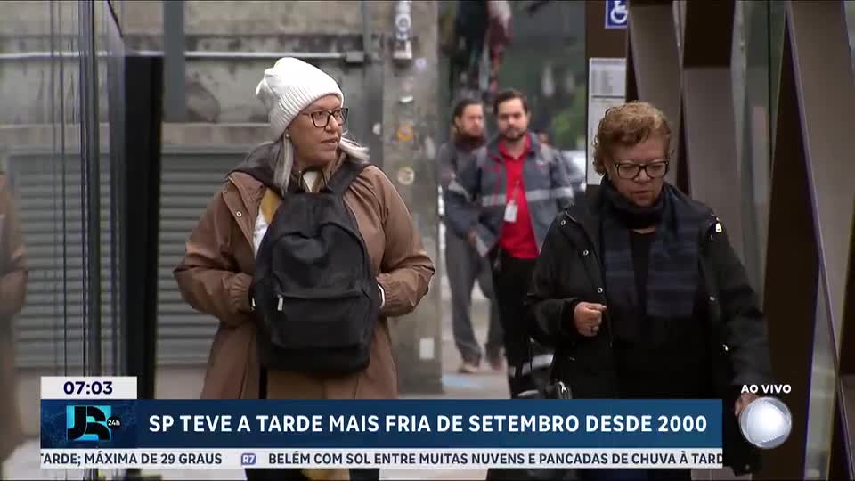 São Paulo registra a tarde mais fria de setembro desde o ano 2000