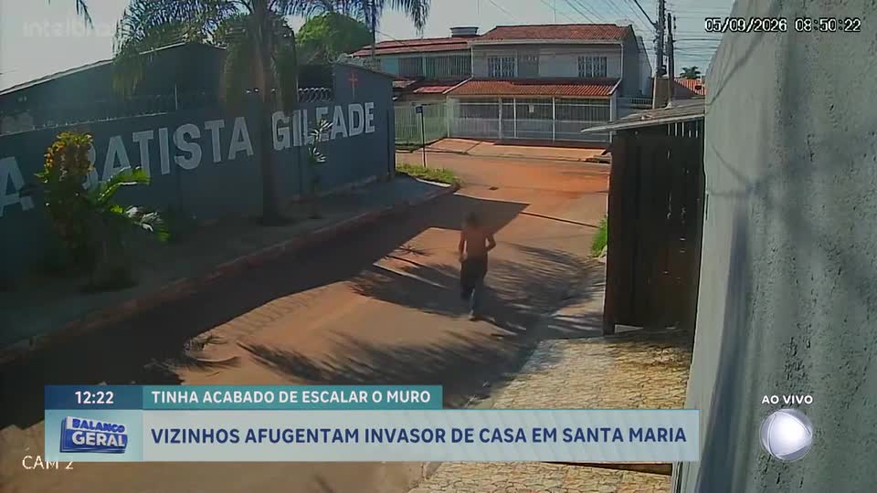 Homem escala muro, sobe em telhado e foge após invadir casa em Santa Maria (DF)