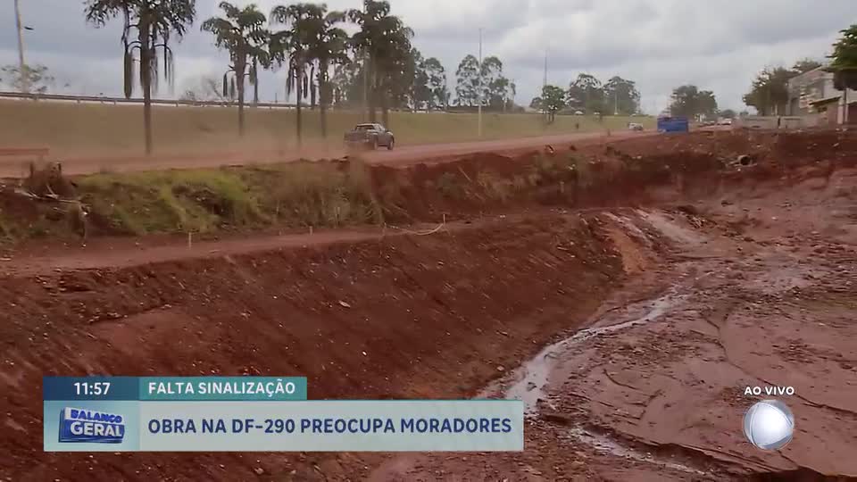 Obra na DF-290 gera riscos e preocupação entre moradores