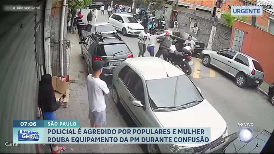 Policial é agredido por populares e tem equipamento roubado na zona sul de São Paulo