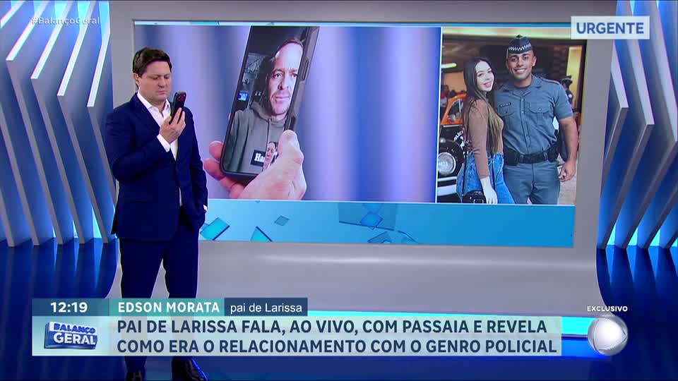 Em entrevista ao Balanço Geral, pai de Larissa Morata acusa ex-genro de comportamento controlador