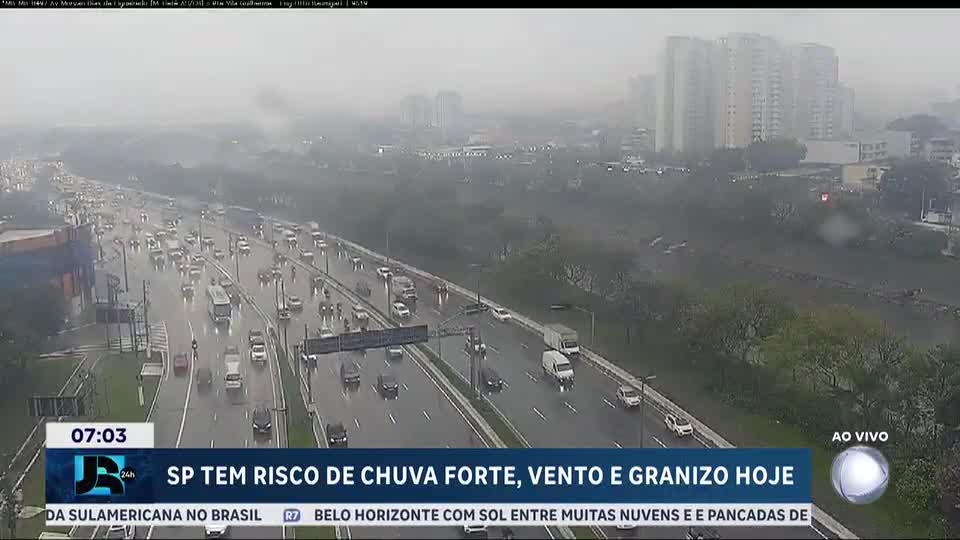 Defesa Civil emite alerta para chuva forte, vento e granizo em São Paulo nesta quarta-feira (9)