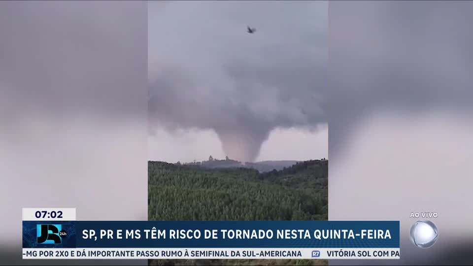São Paulo, Paraná e Mato Grosso do Sul entram em alerta para risco de tornados nesta quinta (10)