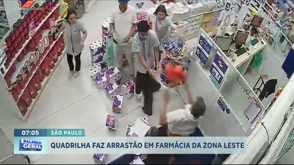 Quadrilha faz arrastão em farmácia na zona leste de São Paulo