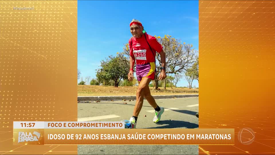 Aos 92 anos, idoso esbanja saúde e corre maratona em Goiânia