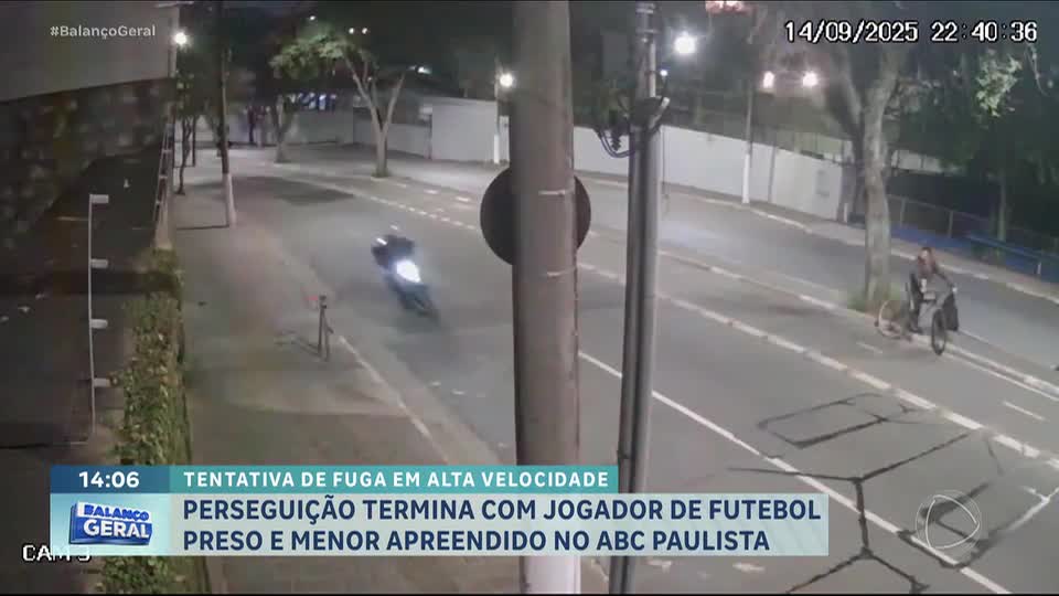 Perseguição policial em São Bernardo do Campo, no ABC Paulista, termina com jogador de futebol preso