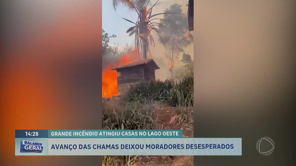 Incêndio em vegetação de Sobradinho (DF) assusta moradores e mobiliza bombeiros