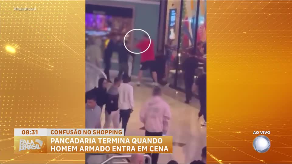 Homem armado separa briga em shopping de Santo André (SP)