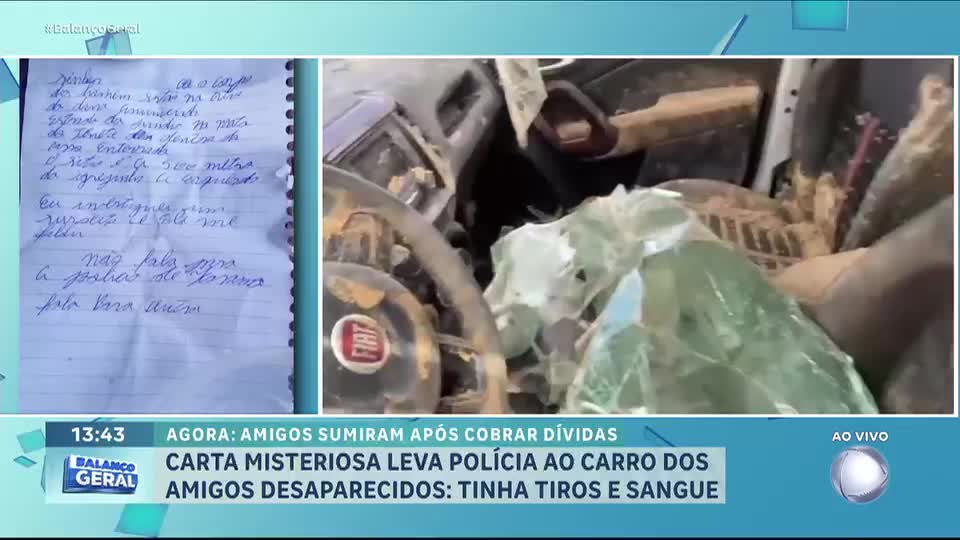 Carta misteriosa leva polícia ao carro dos amigos desaparecidos no Paraná