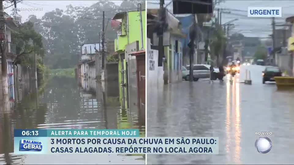 Fortes chuvas causam alagamentos e morte em Itaquaquecetuba, na Grande São Paulo