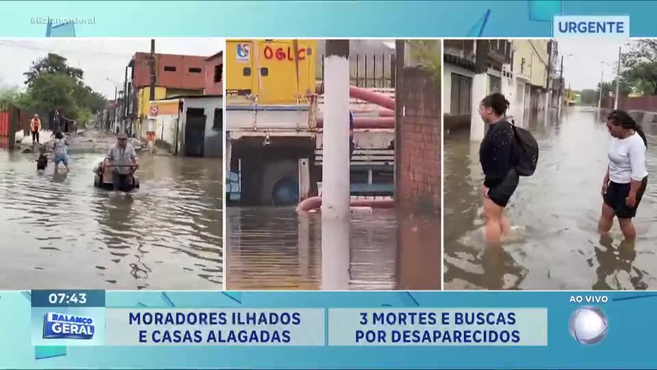 Equipes da Sabesp realizam drenagem da água no bairro Jardim Pantanal, zona leste de São Paulo