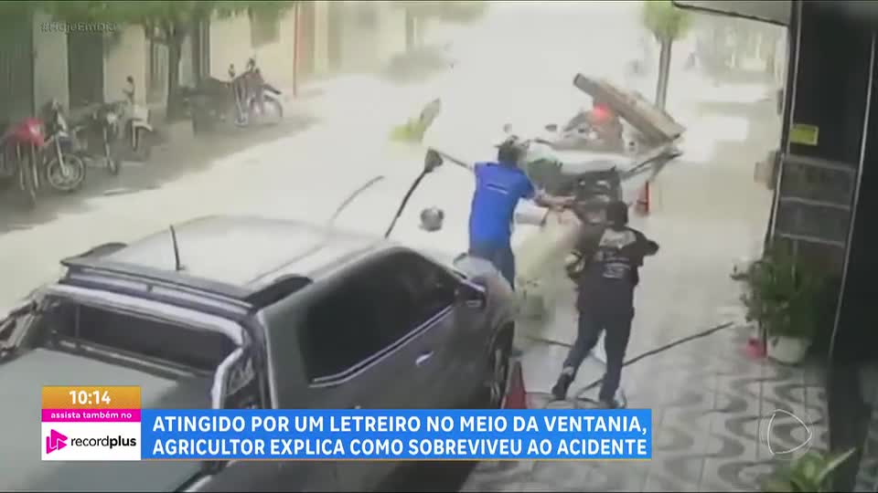 Agricultor que teve a cabeça atingida por um letreiro conta detalhes do acidente