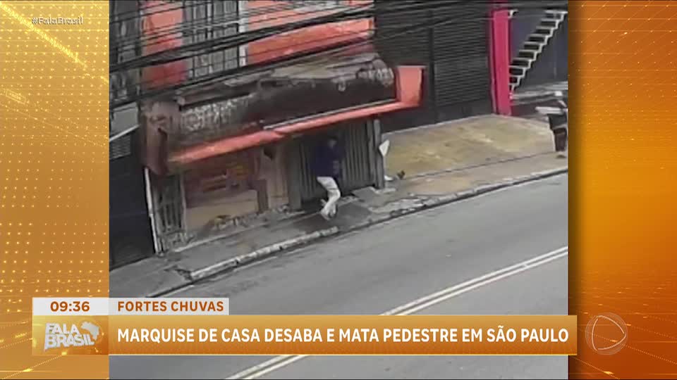 Marquise desaba e mata idoso de 74 anos em São Paulo
