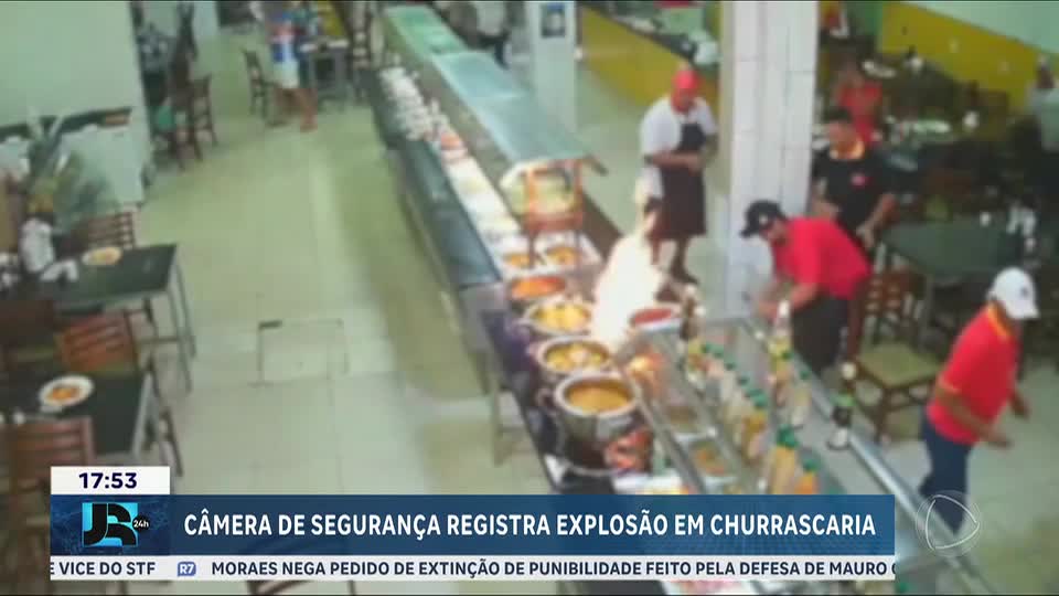 Imagens mostram momento da explosão que feriu sete pessoas em uma churrascaria em Salvador (BA)
