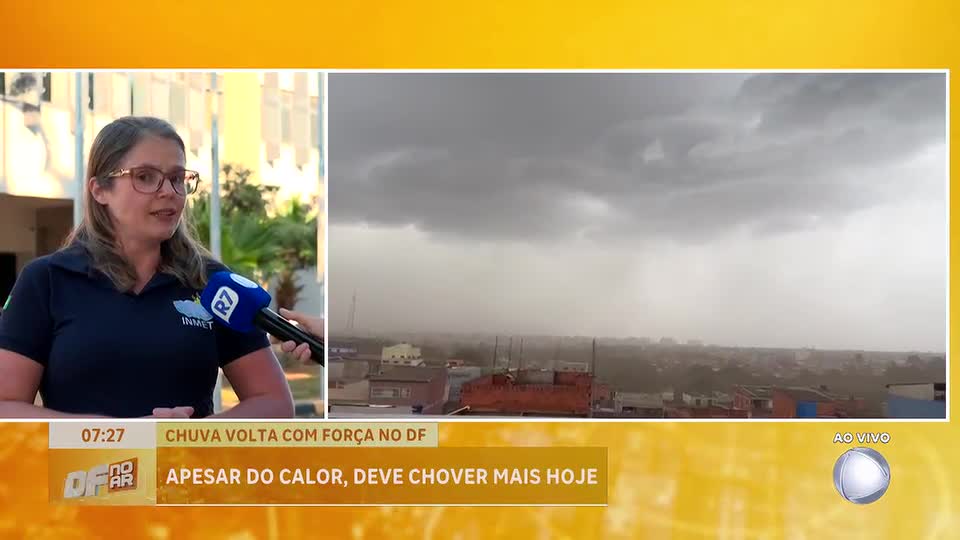 Previsão do tempo no DF: apesar do calor, deve chover mais nesta quarta-feira