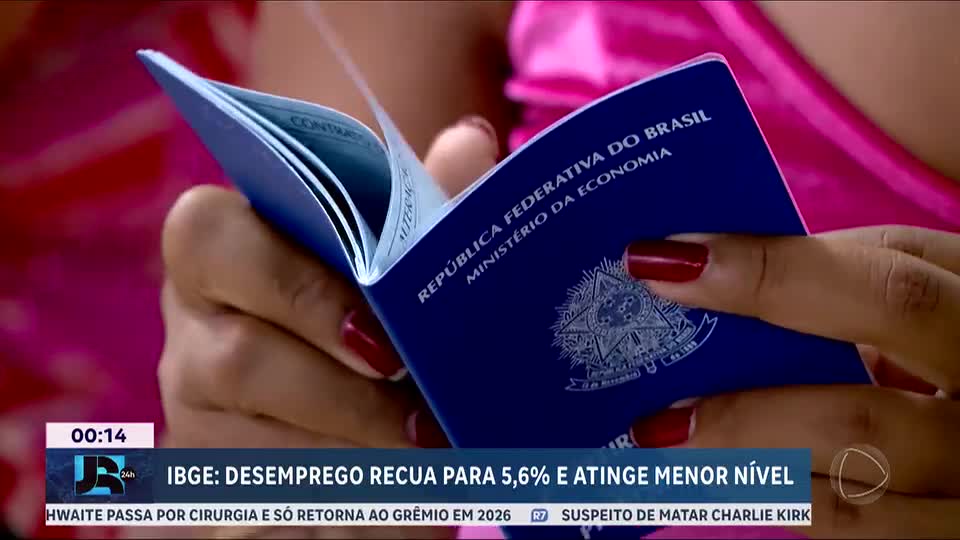 IBGE: taxa de desemprego no Brasil cai para 5,6% neste trimestre e atinge menor taxa desde 2012