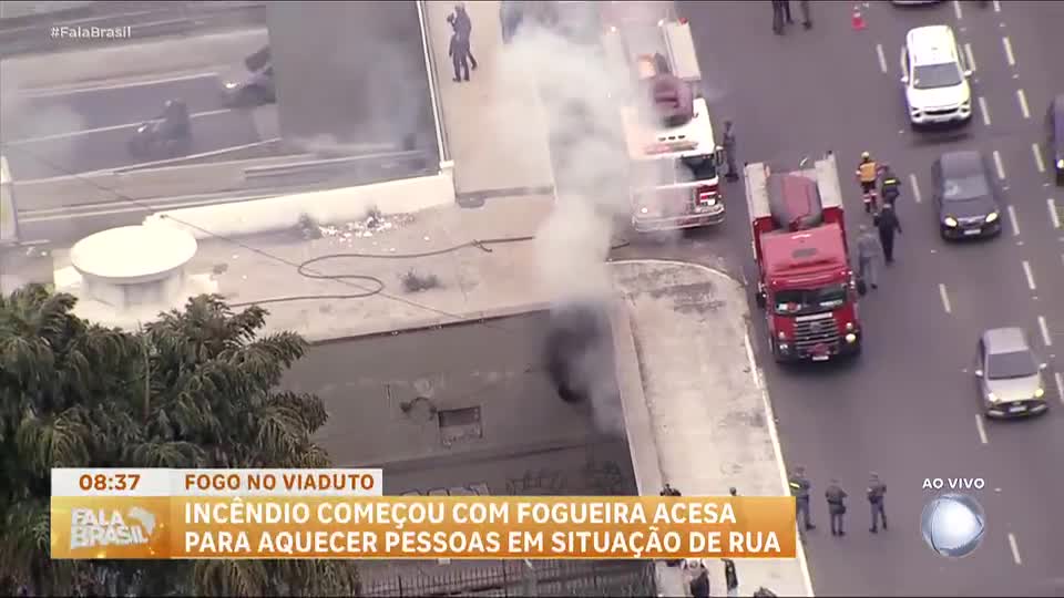 SP: incêndio na Ponte da Luz deixa um ferido