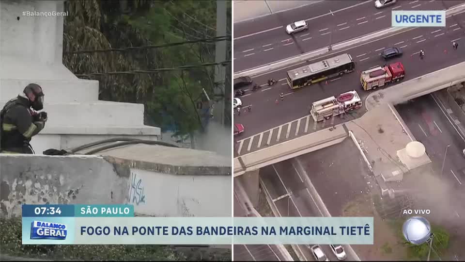 Incêndio atinge Ponte das Bandeiras, em São Paulo, após morador de rua tentar esquentar comida