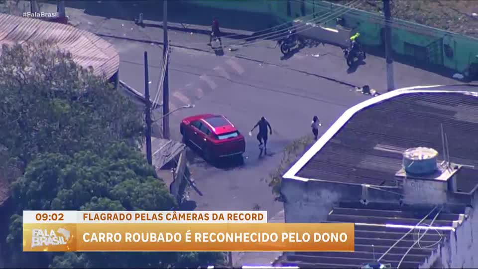 Helicóptero da RECORD flagra carro roubado e dono reconhece veículo ao vivo