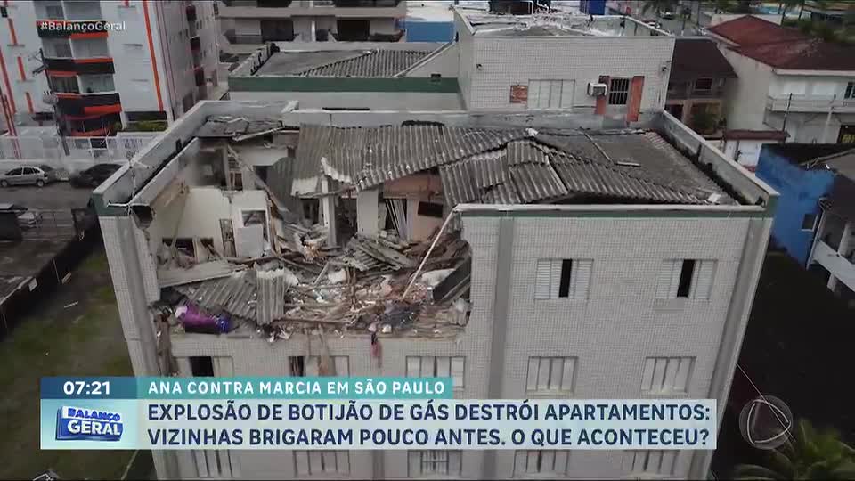 Explosão causada por botijão de gás deixa duas mulheres feridas em condomínio de Mongaguá (SP)