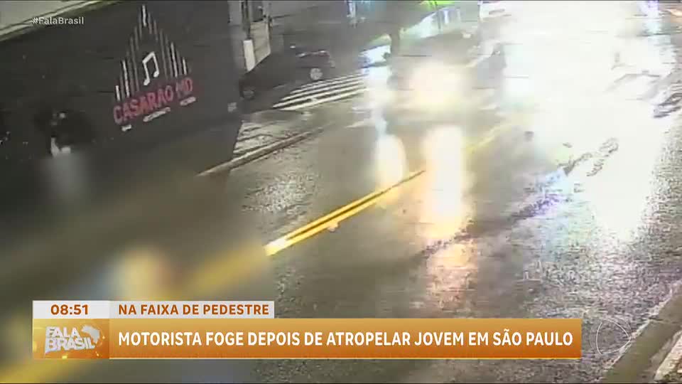 Motorista foge sem prestar socorro após atropelar jovem na faixa de pedestres
