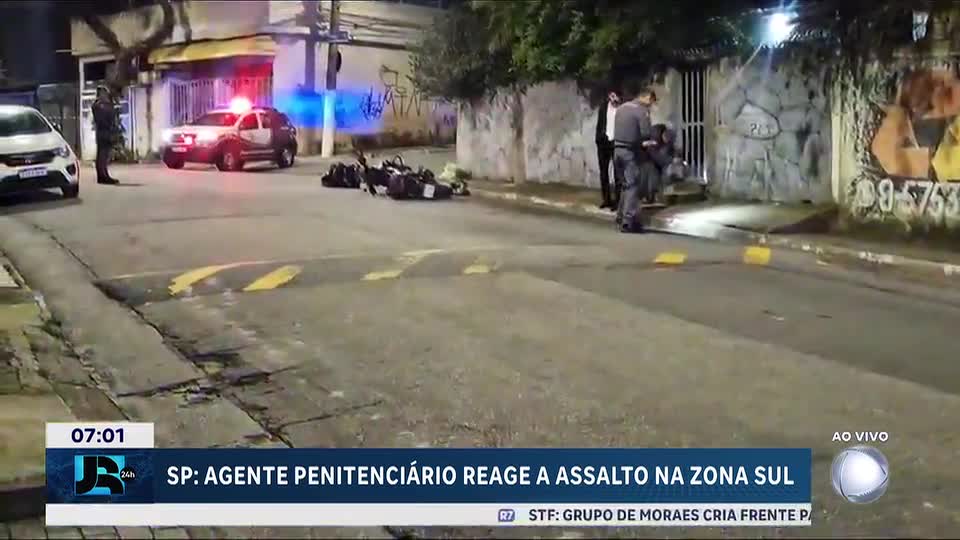 Agente penitenciário reage a assalto e atira em criminoso na zona sul de São Paulo