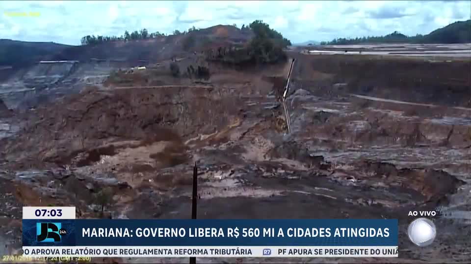 Governo libera R$ 560 milhões a cidades afetadas por rompimento de barragem em Mariana (MG)