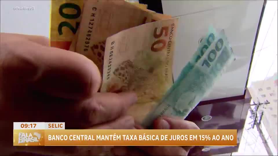 Banco Central mantém taxa de juros em 15% ao ano