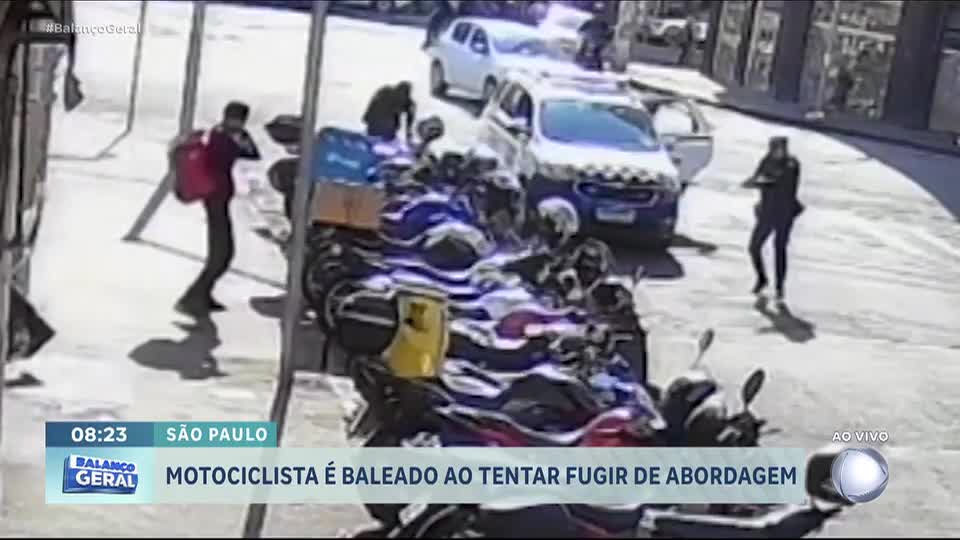 Motociclista é baleado ao tentar fugir de abordagem no centro de São Paulo