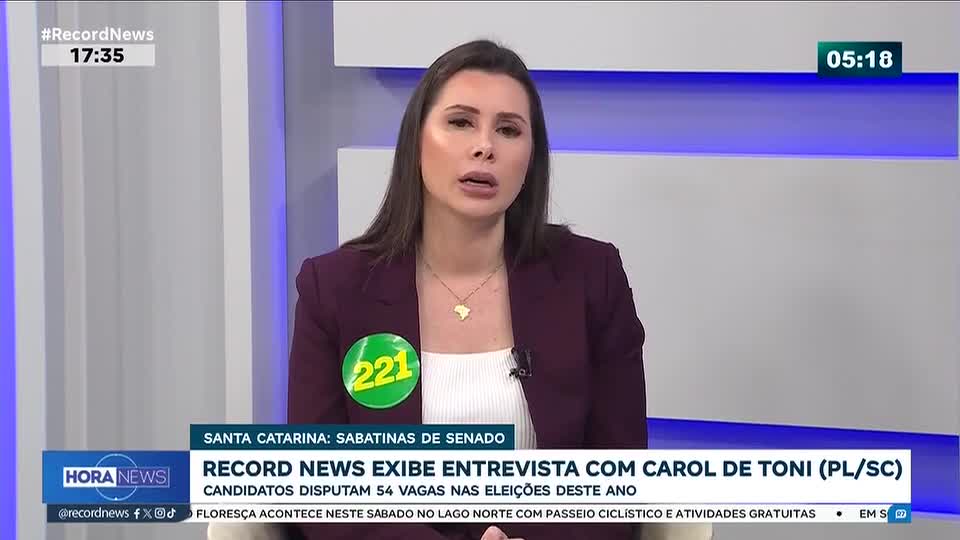Assista à entrevista com Carol de Toni (PL), candidata ao Senado por Santa Catarina