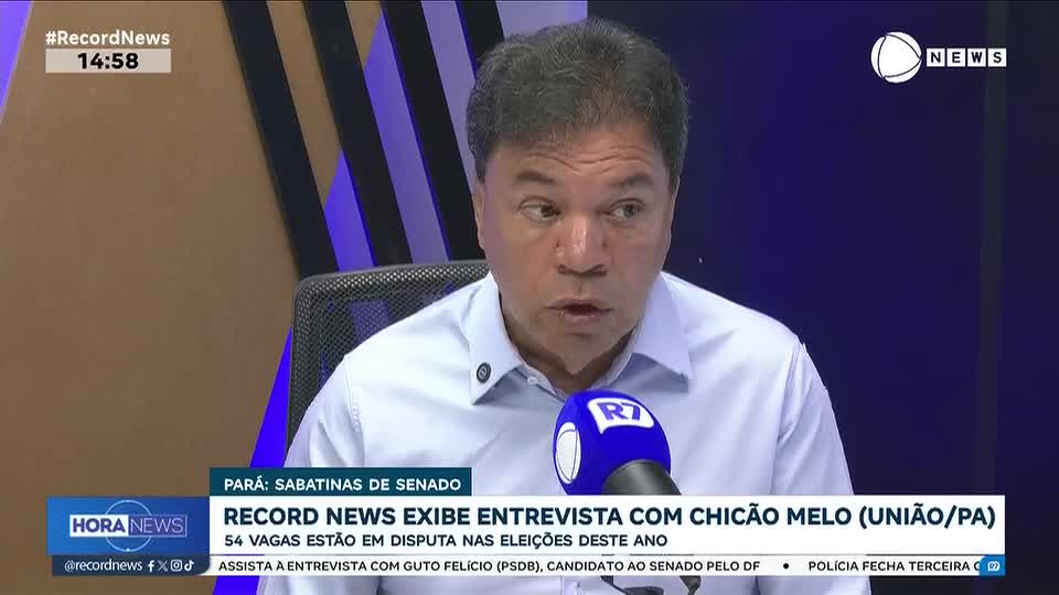 Assista à entrevista com Chicão Melo (União Brasil), candidato ao Senado pelo Pará