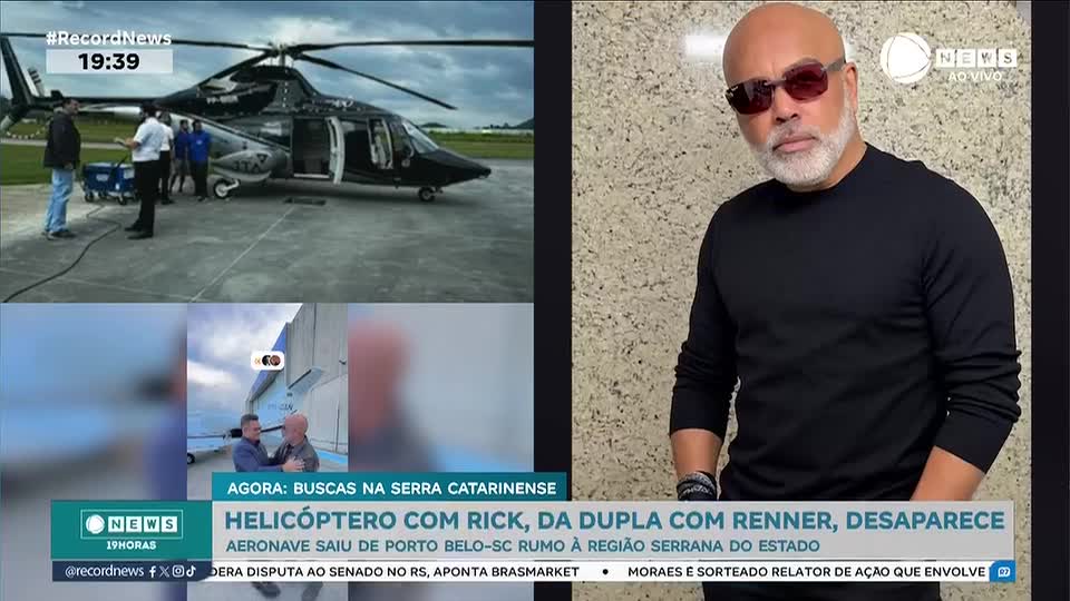 Helicóptero com Rick, da dupla com Renner, desaparece