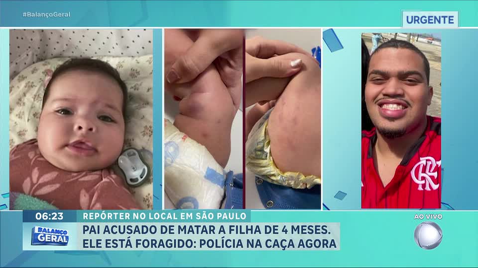 Polícia busca pai acusado de matar a própria filha de quatro meses em Santos (SP)