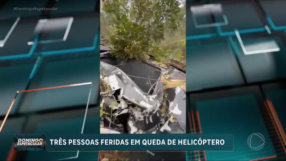Helicóptero cai em área de mata no interior de SP e três pessoas são resgatadas