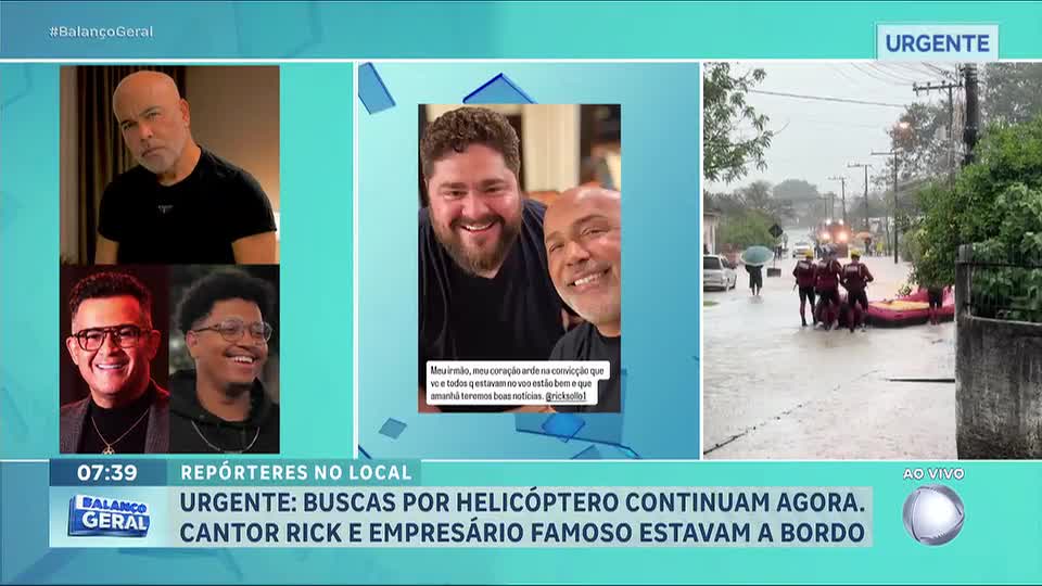Famosos se mobilizam após desaparecimento do cantor Rick