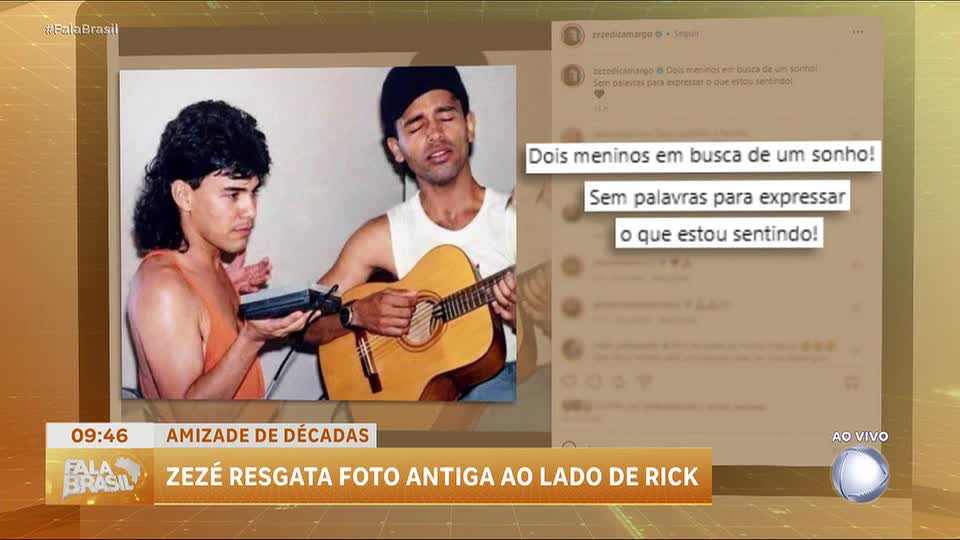 Zezé Di Camargo resgata foto antiga com Rick: ‘Dois meninos em busca de um sonho’