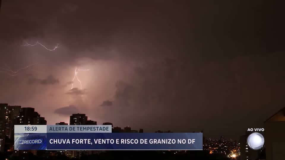 Previsão de tempestade em Brasília: Inmet prevê chuva forte, vento e risco de granizo no DF
