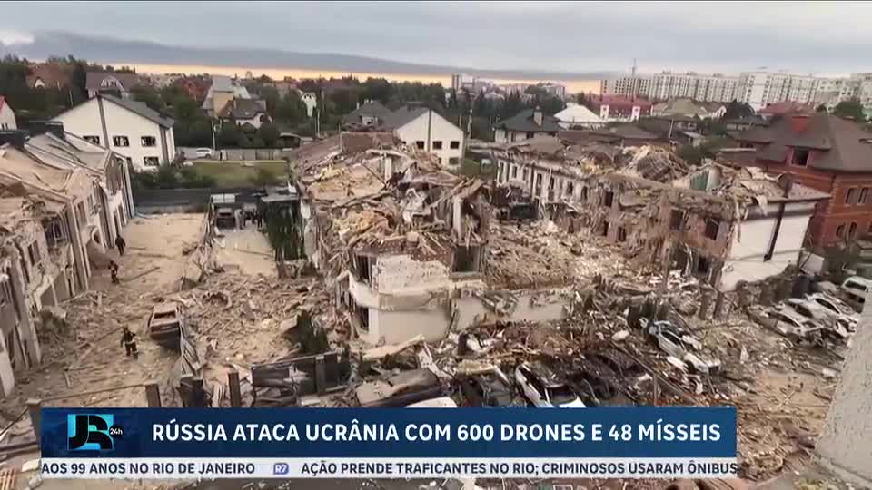 Rússia ataca Ucrânia com quase 600 drones e 48 mísseis