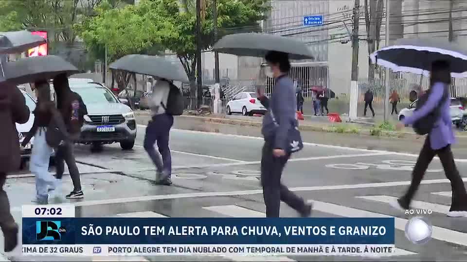 Chegada de nova frente fria coloca São Paulo em alerta para temporais, ventos e até granizo