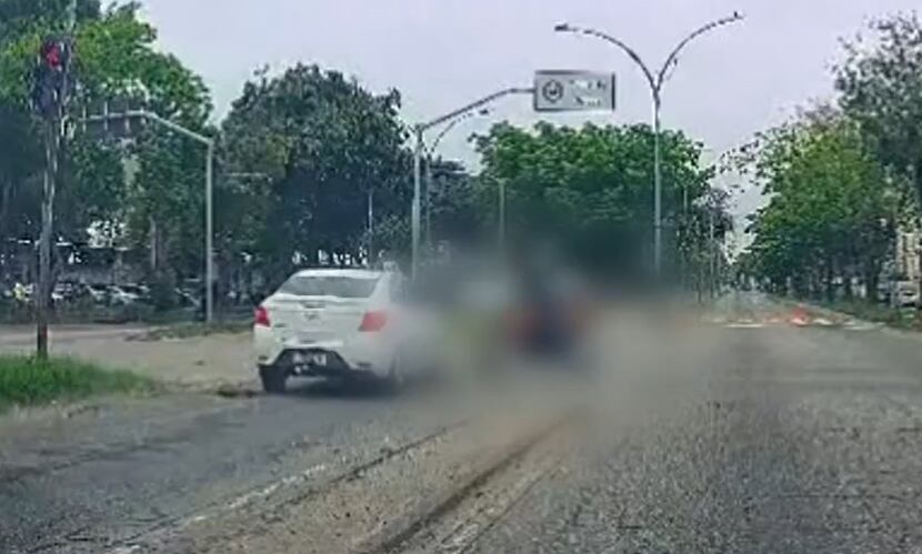 Motorista trafega pela faixa exclusiva, fura o sinal vermelho e atropela motociclista no Rio