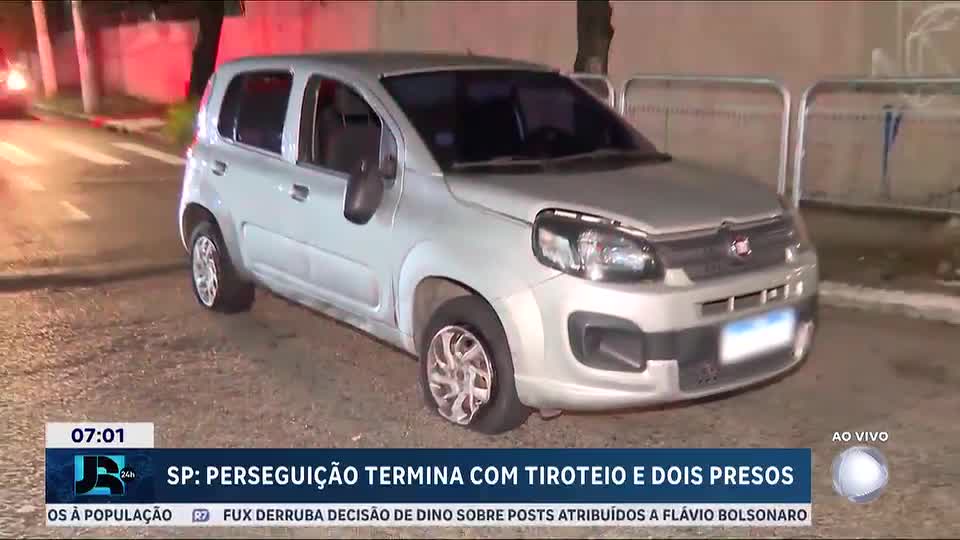 Perseguição policial termina com tiroteio e dois suspeitos presos em São Paulo
