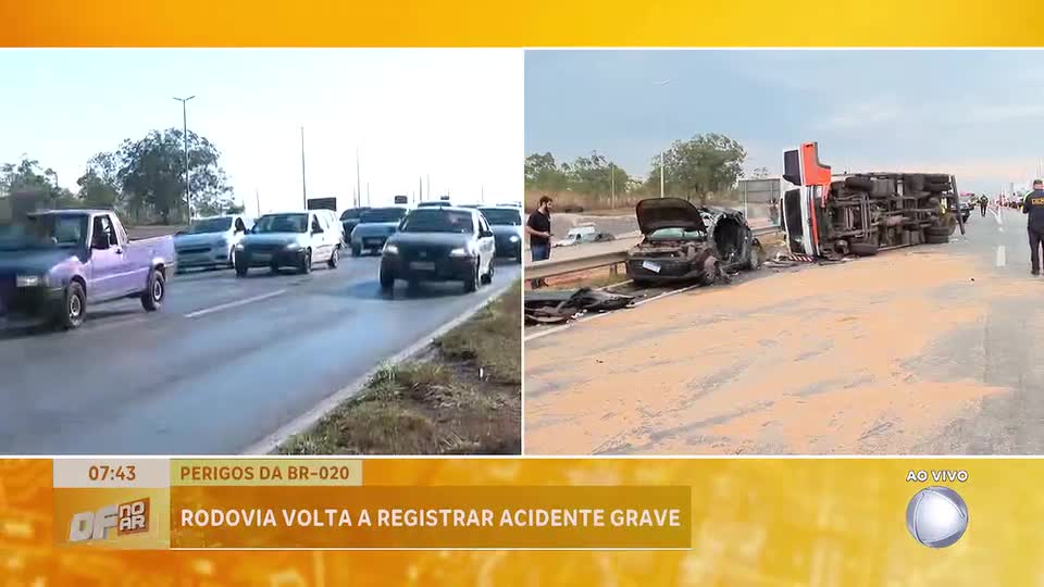 Acidente com nove veículos causa congestionamento na BR-020; especialista analisa trânsito na via