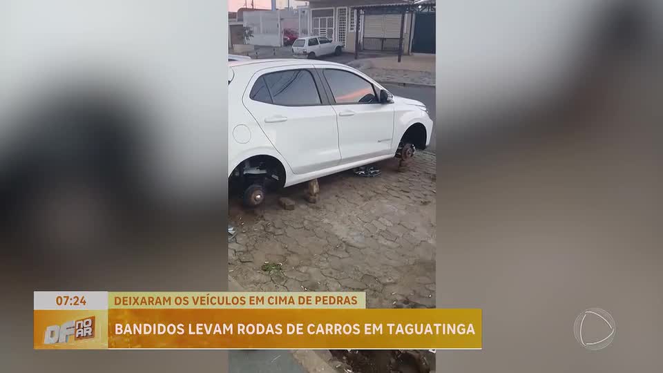 Moradores denunciam furtos constantes de rodas de carros em Taguatinga (DF)