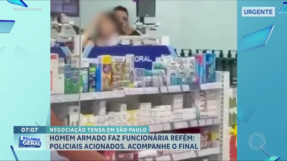Homem armado mantém mulher refém por duas horas em farmácia no Morumbi, zona sul de São Paulo