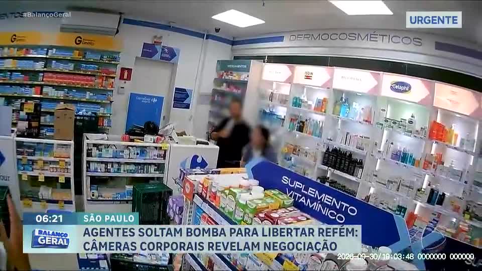 SP: câmeras corporais da polícia mostram como foi negociação para resgatar refém em farmácia