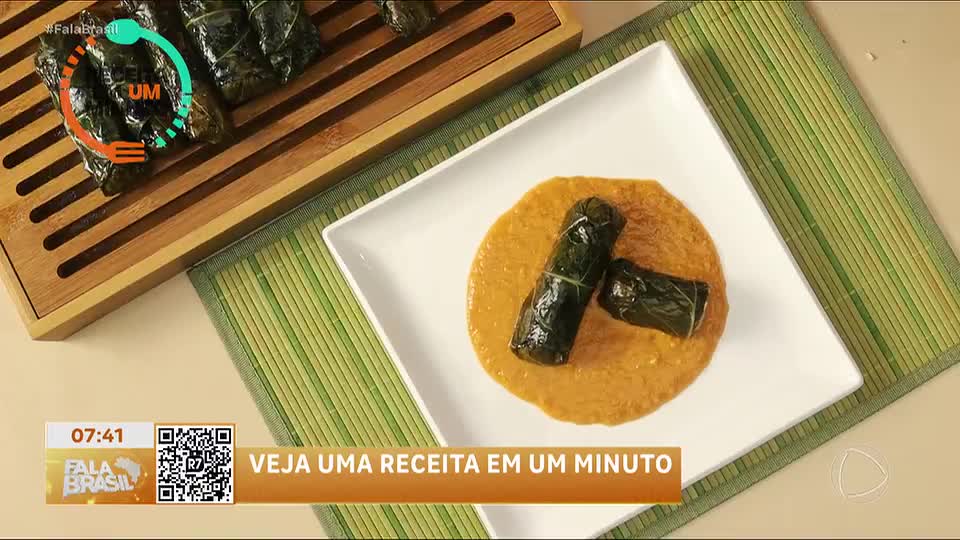 Receita em Um Minuto: Veja como fazer rolinho de couve com ricota e nozes