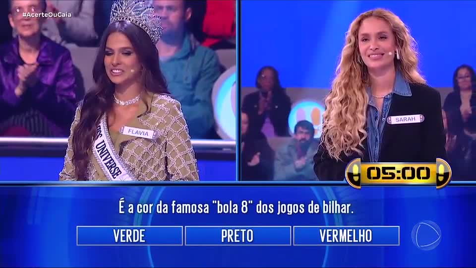 Miss Flávia Klemz é eliminada no “Qual das 3?” após errar pergunta sobre o Brasil